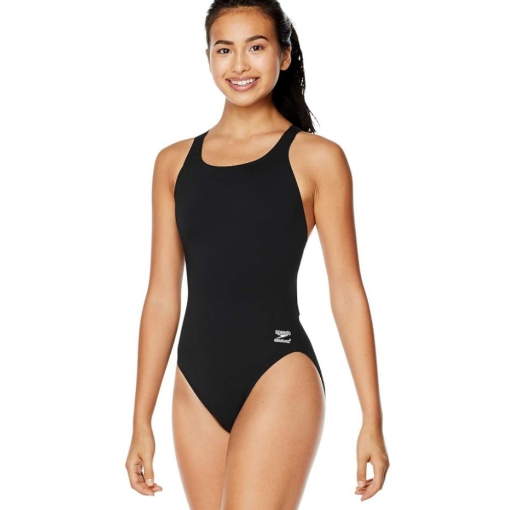 Speedo Black Racerback Endurance+ One Piece Swimsuit - Size 26